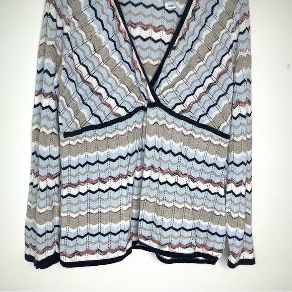 < Y2K Emma James Chevron Knit Sweater Top > - Picture 3 of 5